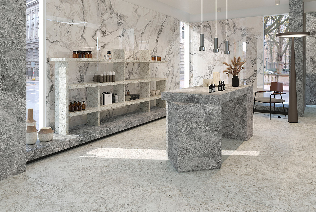FORTE DEI MARMI QUARK / PERSIAN GREY / BRAZILIAN WHITE / OYSTER WHITE